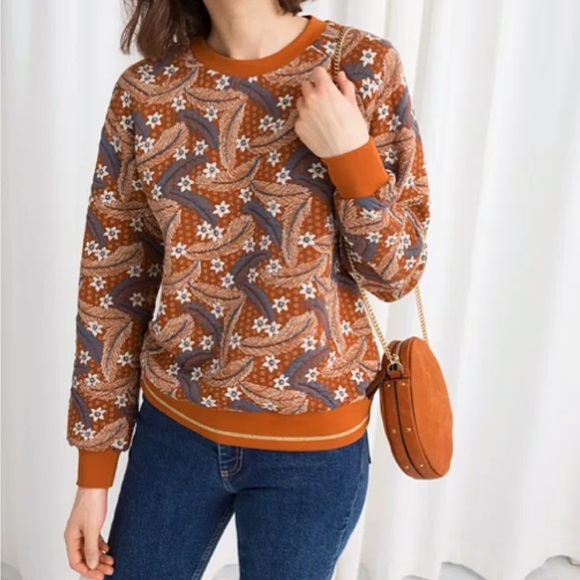 & Other Stories Sweaters - Like New & Other Stories Burnt Orange Floral Pullover Sweater